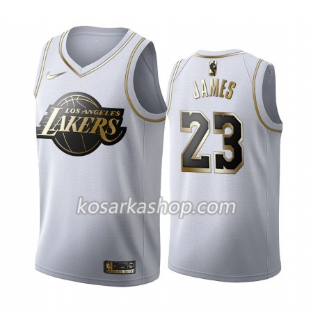 Dres Los Angeles Lakers LeBron James 23 Nike 2019-20 Bijela Golden Edition Swingman